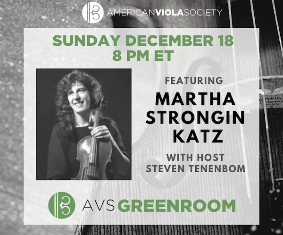 AVS Greenroom featuring Martha Katz