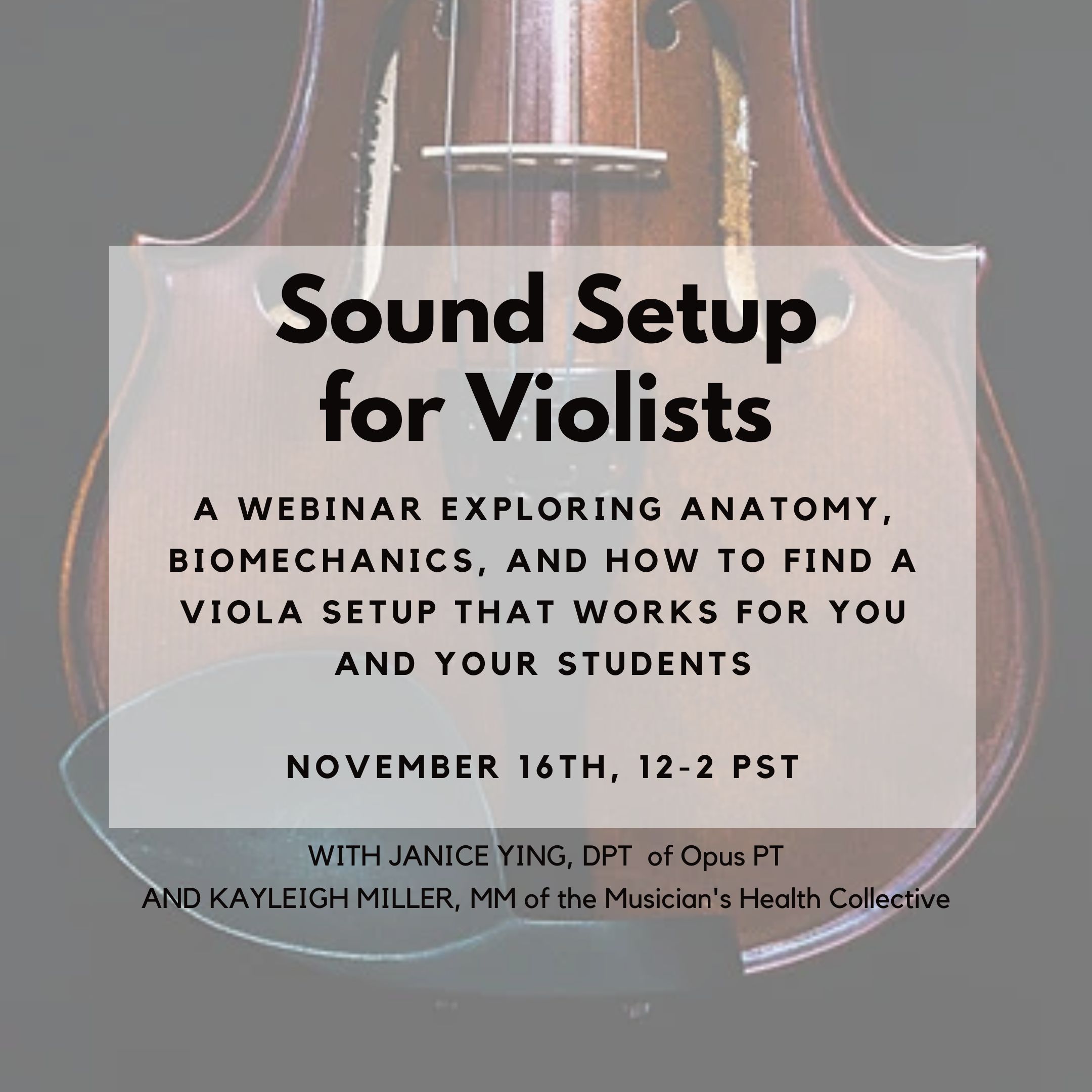 Sound Setup Workshop informational graphic